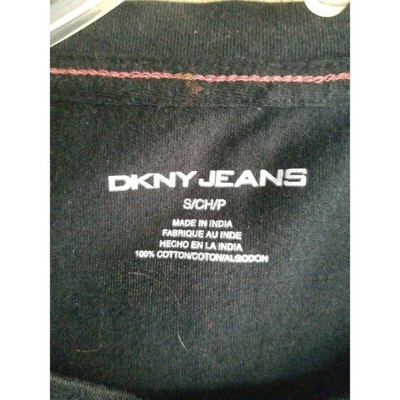 DKNY DOWNTOWN NYC JEANS CO BEADED ACCENTS GRAY SMALL T-SHIRT - Picture 6 of 8